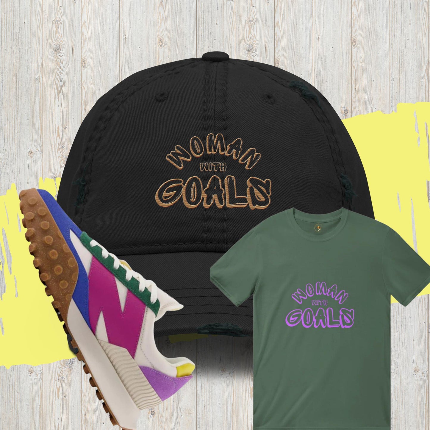 Woman with Goals Distressed  Hat